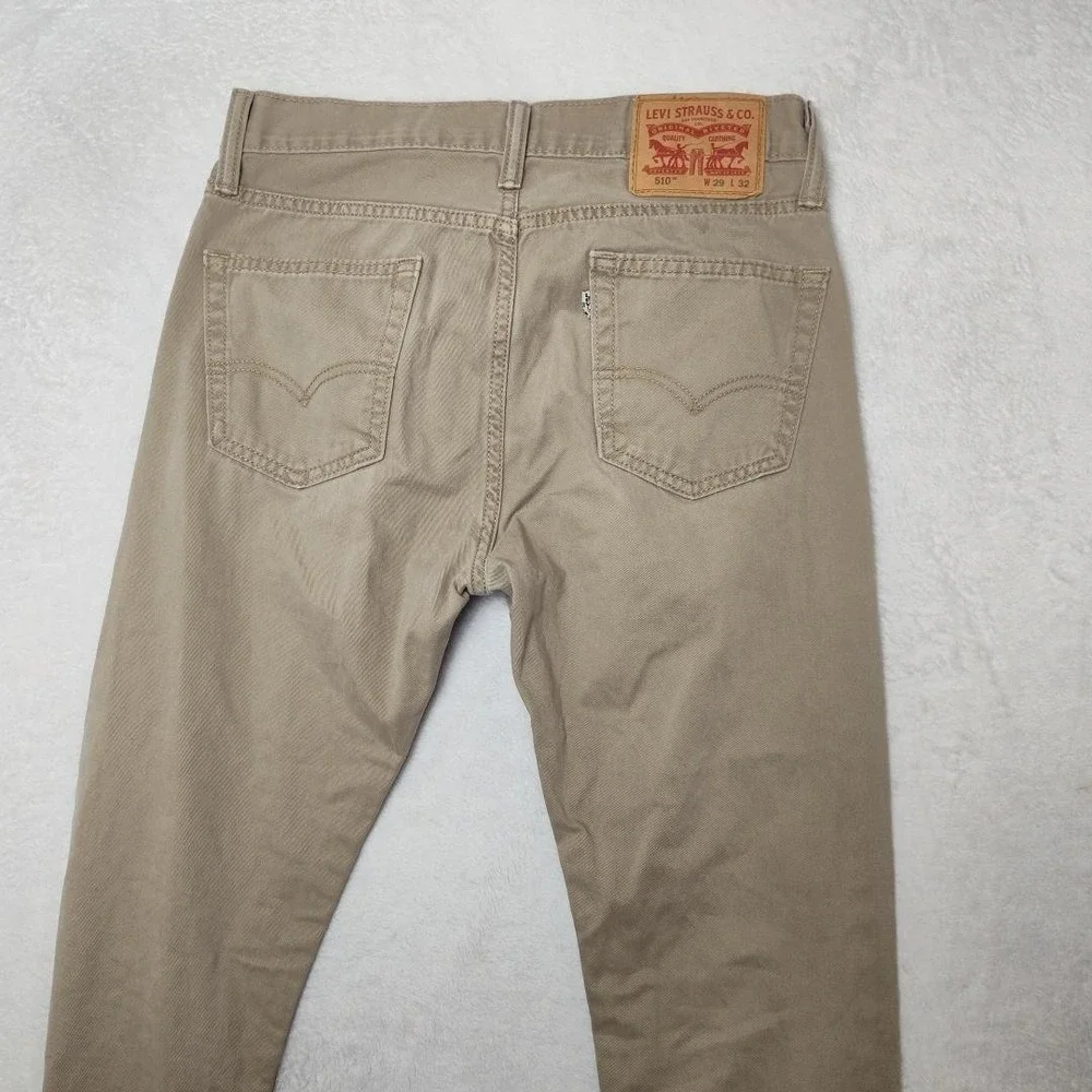 Levis 510 Jeans Mens 29x32 Beige Skinny Extra-Slim‎ Light Wash Denim Work School